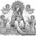 Queen of Angels: Assumption Coloring Activity