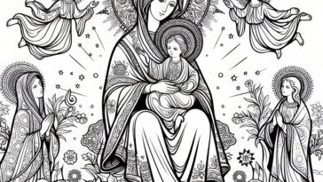 Queen of Angels: Assumption Coloring Activity