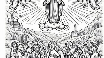 Body and Soul in Heaven: Mary's Assumption Coloring