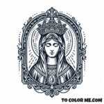Our Lady of Czestochowa: Polish Icon Coloring Page