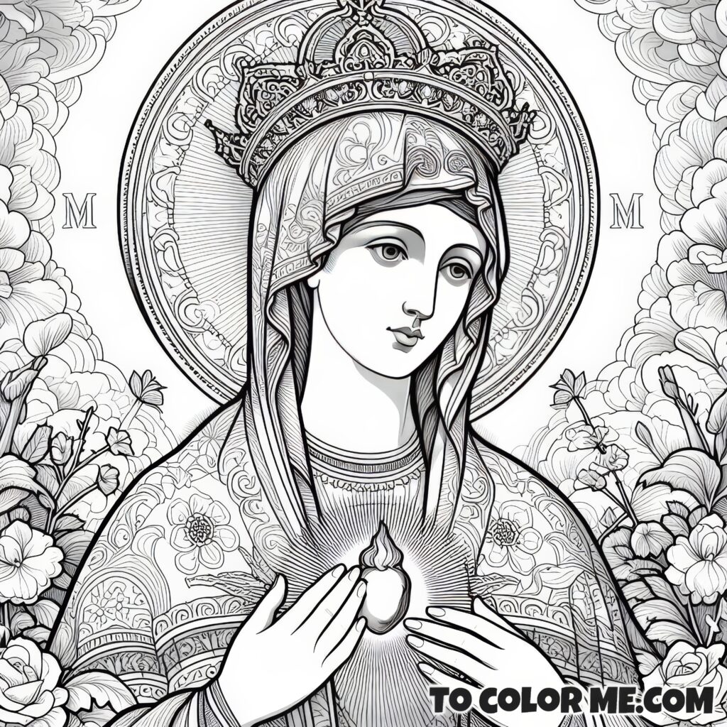 St. Luke's Madonna: Czestochowa Coloring Sheet