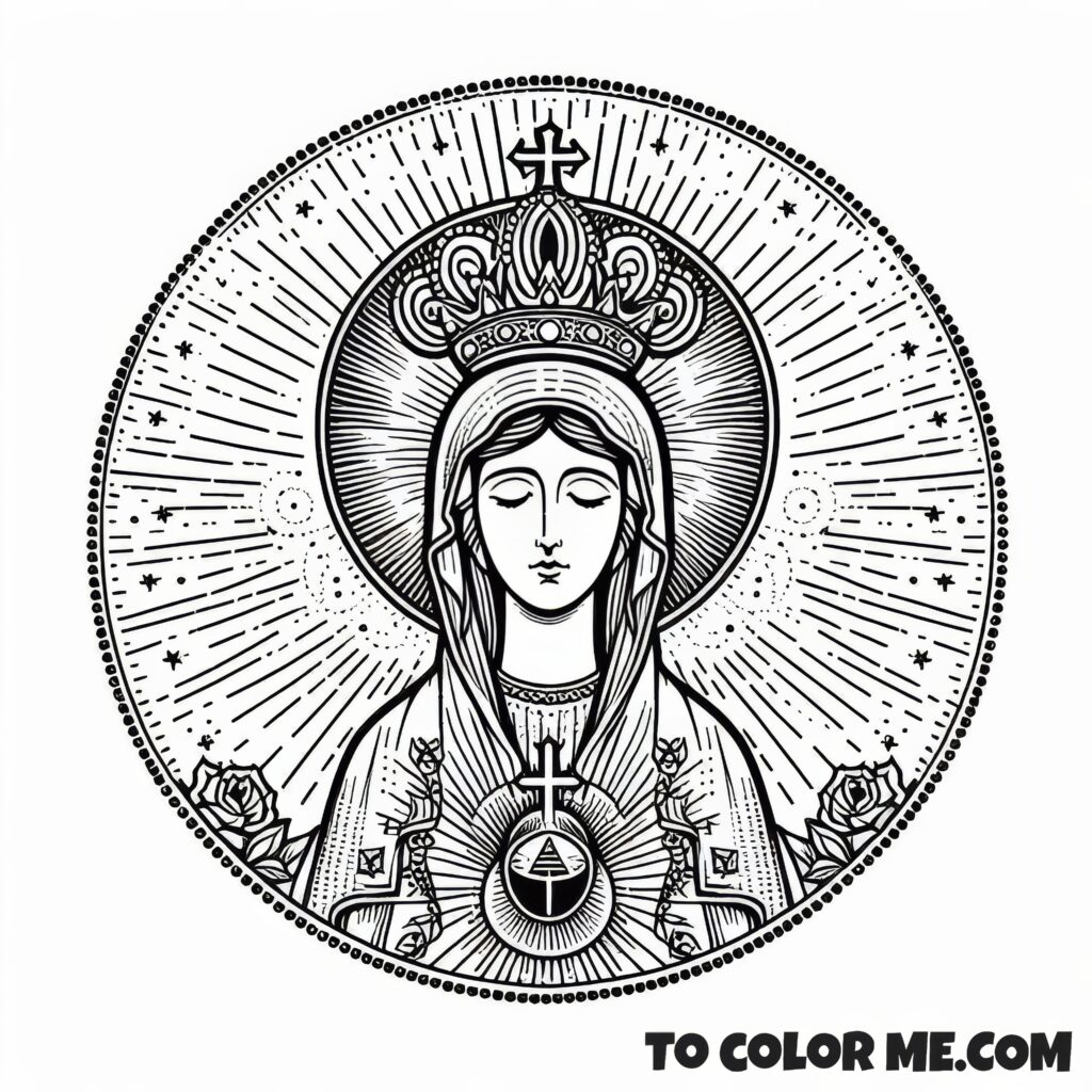 Jasna Góra Icon: Czestochowa Coloring Page