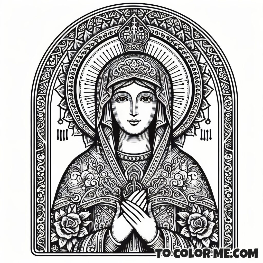 Queen of Poland: Our Lady Coloring Sheet