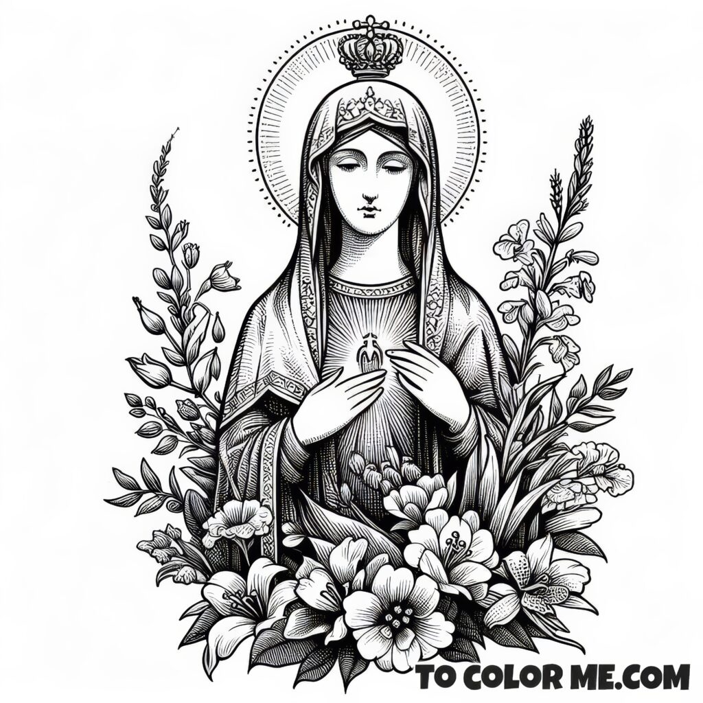 Byzantine Madonna: Czestochowa Coloring Activity