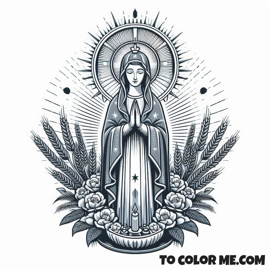 Polish Black Madonna: Coloring Sheet
