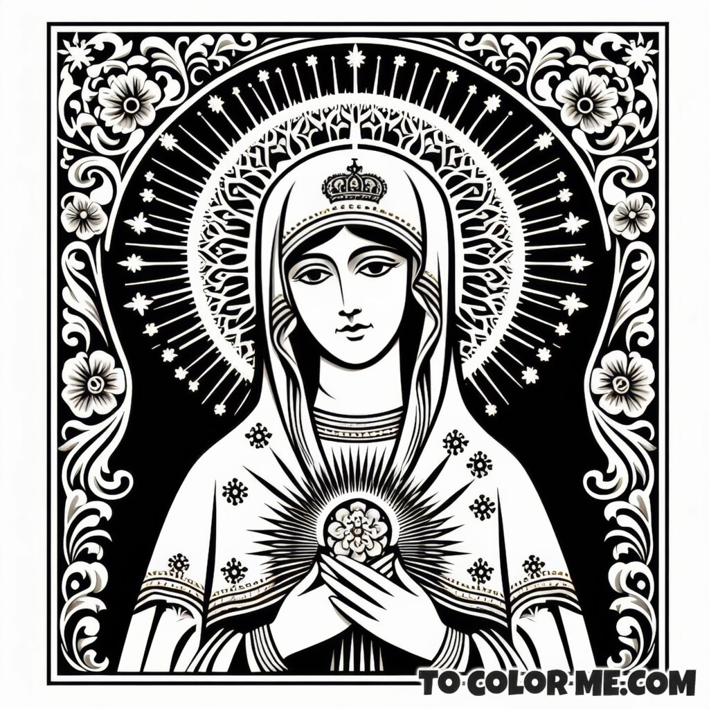 Prince Ladislaus' Madonna: Coloring Page