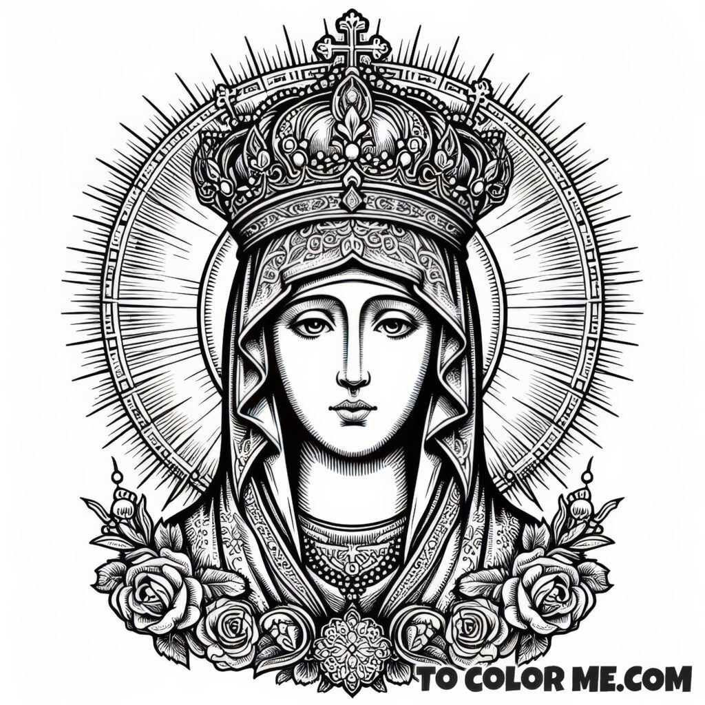 Protective Mary: Czestochowa Coloring Activity