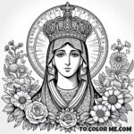 Scarred Mary: Lady of Czestochowa Coloring Page