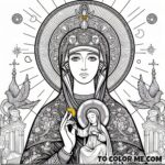 Clouded Victory: Czestochowa Madonna Coloring Page