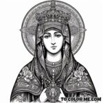 Warrior Queen: Polish Madonna Coloring Page