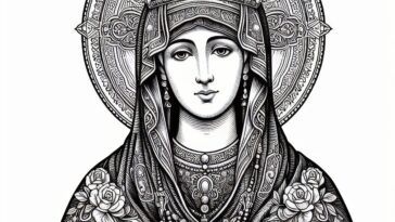 Warrior Queen: Polish Madonna Coloring Page