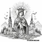 Miraculous Mary: Polish Icon Coloring Activity