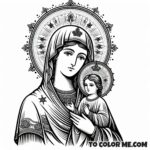 Luke's Gospel Madonna: Czestochowa Coloring Sheet