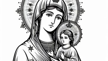 Luke's Gospel Madonna: Czestochowa Coloring Sheet