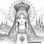 Heavenly Defender: Czestochowa Coloring Activity