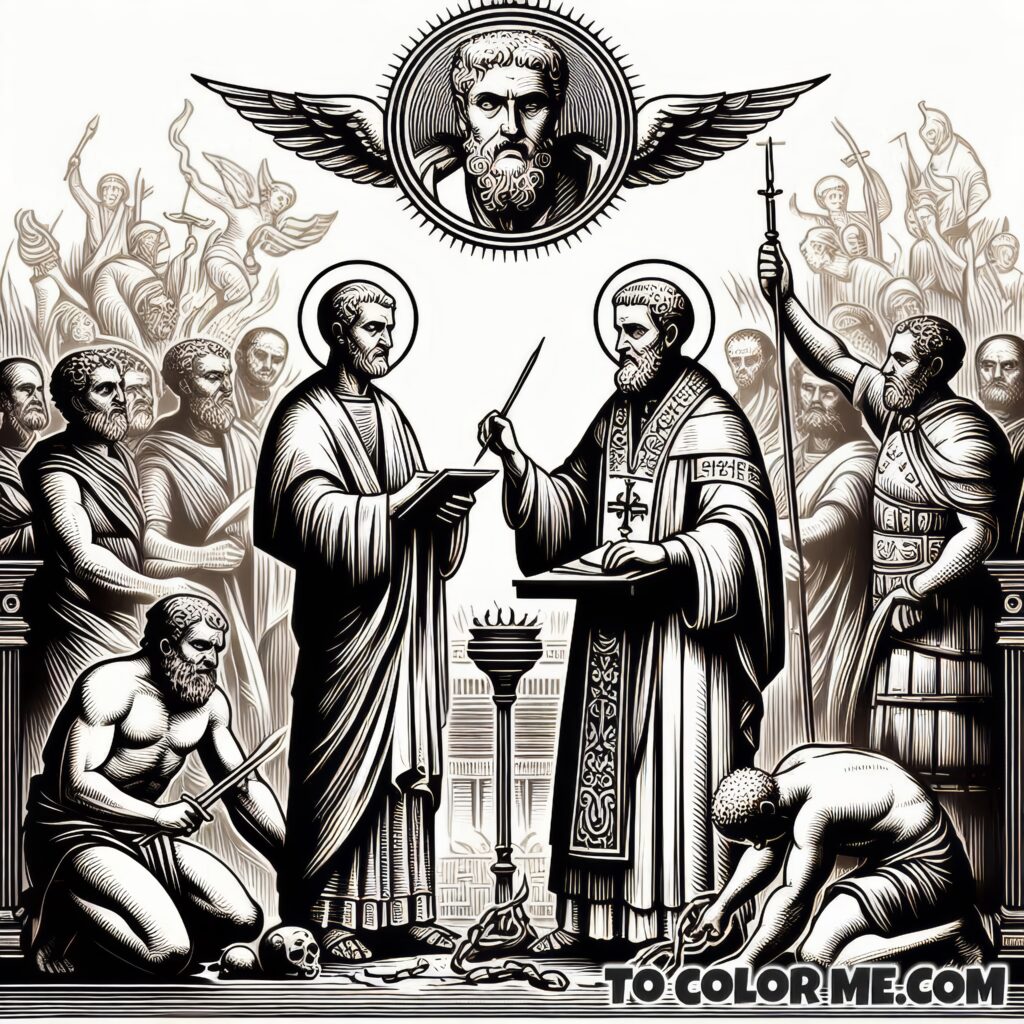 Martyrs for Truth: Sts. Pontian and Hippolytus Coloring Pages
