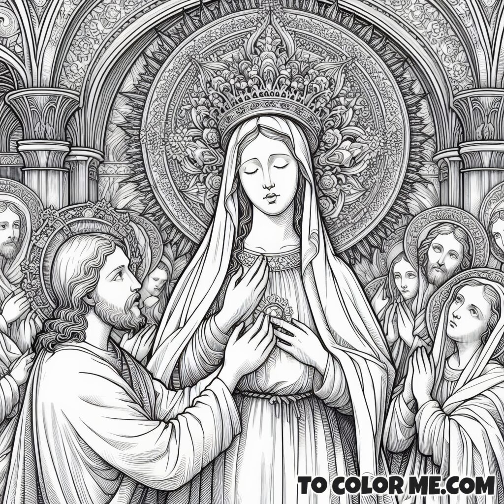 Queen of Angels: Marian Coloring Activity