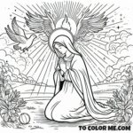 Coronation of Mary: Queenship Coloring Page