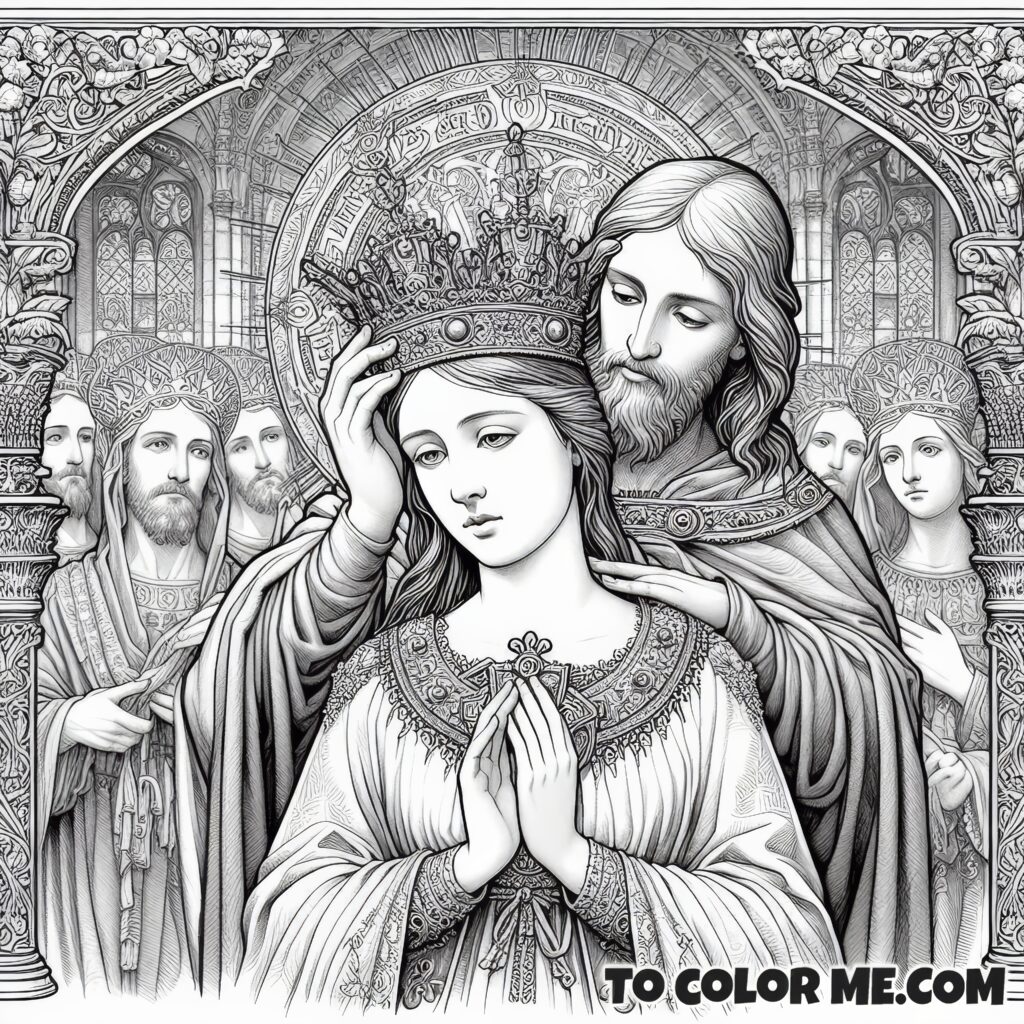 Blessed Mother's Crown: Queenship Coloring Activity