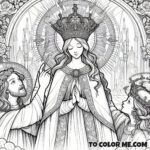 Royal Virgin: Queenship of Mary Coloring Page