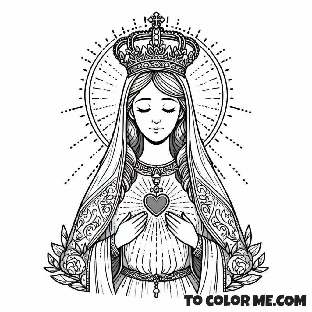 Heavenly Queen: Marian Feast Coloring Activity