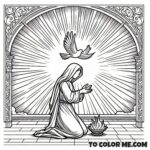 Mary's Celestial Crown: Catholic Coloring Sheet"