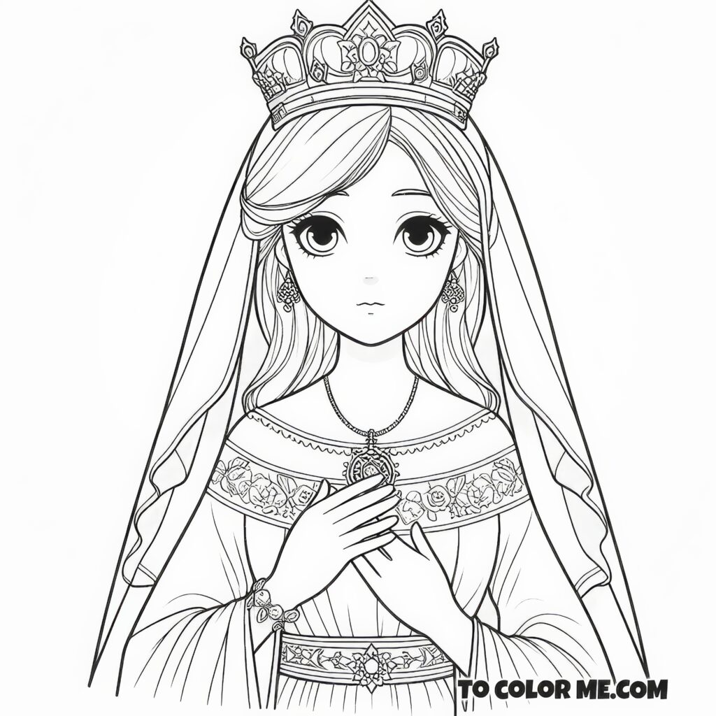 Queen of Earth: Blessed Virgin Mary Coloring