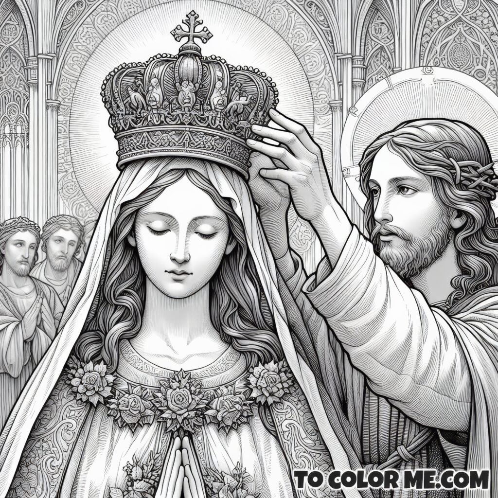 Marian Royalty: Queenship Coloring Page