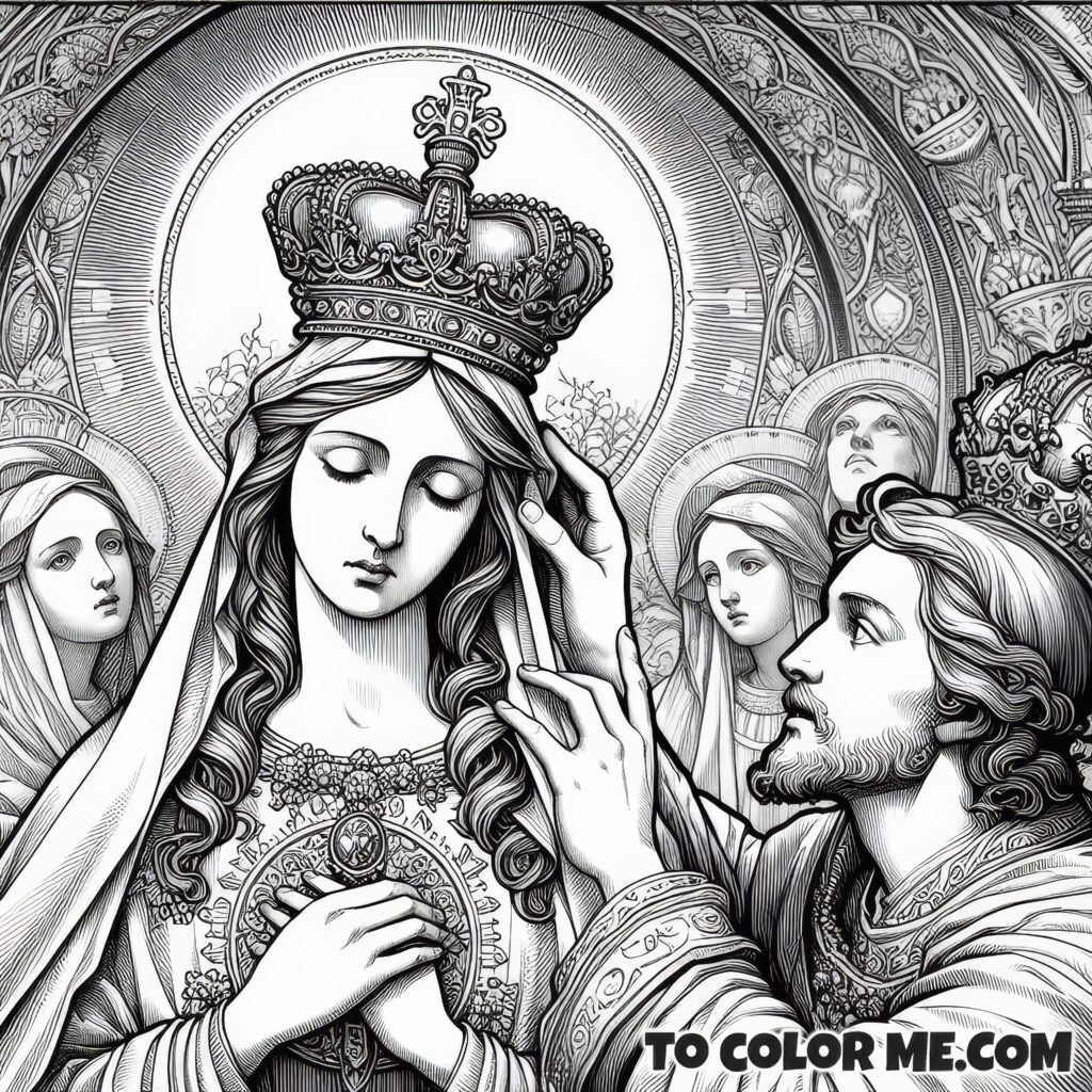 Mary's Royal Intercession: Catholic Coloring