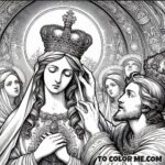 Mary's Royal Intercession: Catholic Coloring