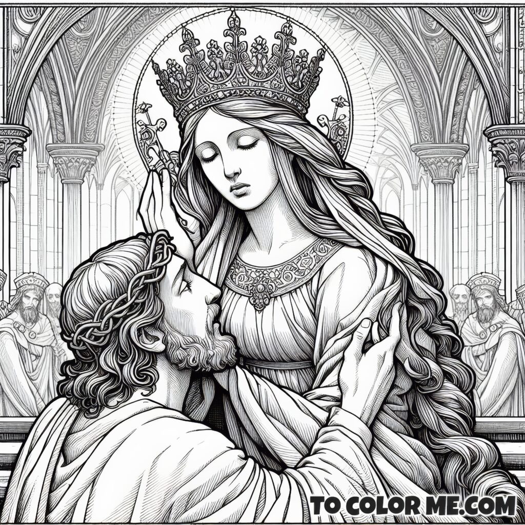 Queen Mother Mary: Heavenly Coloring Sheet