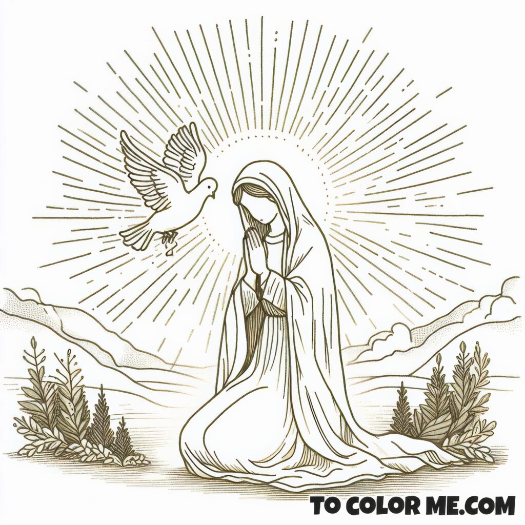 Blessed Virgin's Throne: Queenship Coloring