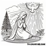 Mary's Royal Scepter: Catholic Coloring Page