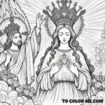 Heavenly Monarch: Mary Queenship Coloring Sheet