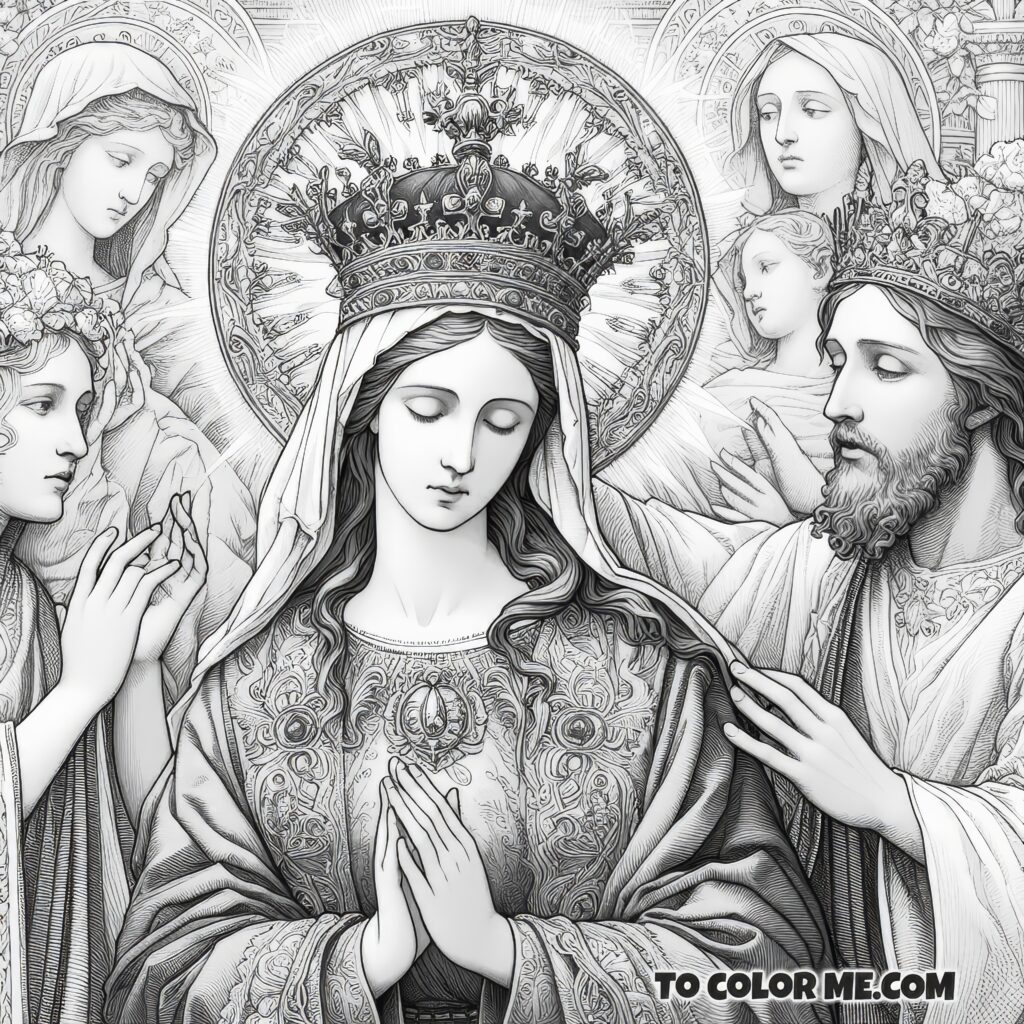Our Lady's Reign: Catholic Coloring Page