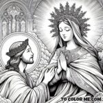 Mary's Divine Royalty: Queenship Coloring