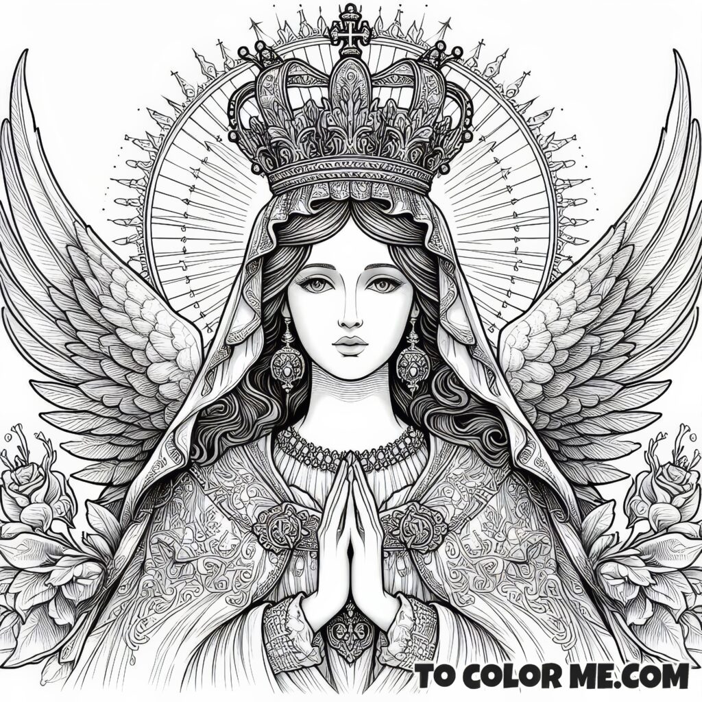 Blessed Mother's Majesty: Queenship Coloring Sheet