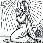 Mary's Celestial Rule: Catholic Coloring Page