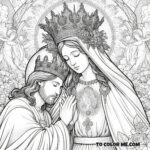Mary's Royal Authority: Queenship Coloring Sheet