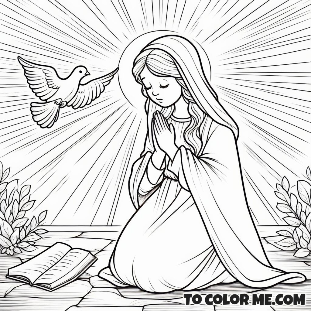 Queen of Confessors: Marian Coloring Page