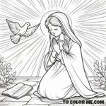 Queen of Confessors: Marian Coloring Page