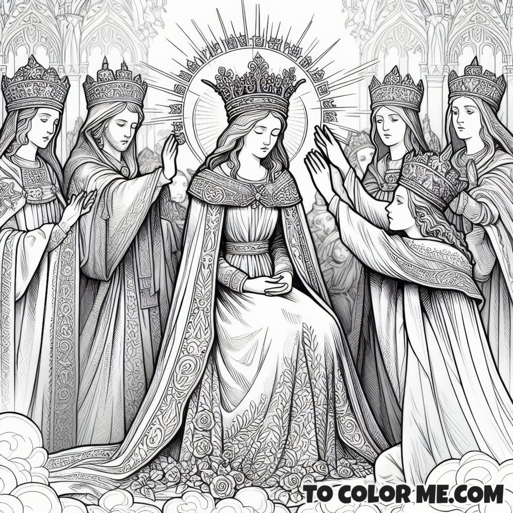 Blessed Virgin's Reign: Catholic Queenship Coloring