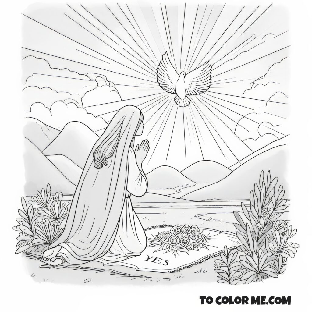 Queen of Virgins: Marian Devotion Coloring Sheet