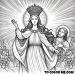 Celestial Queen Mary: Queenship Coloring Sheet