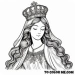 Our Lady's Royal Honor: Catholic Coloring Page