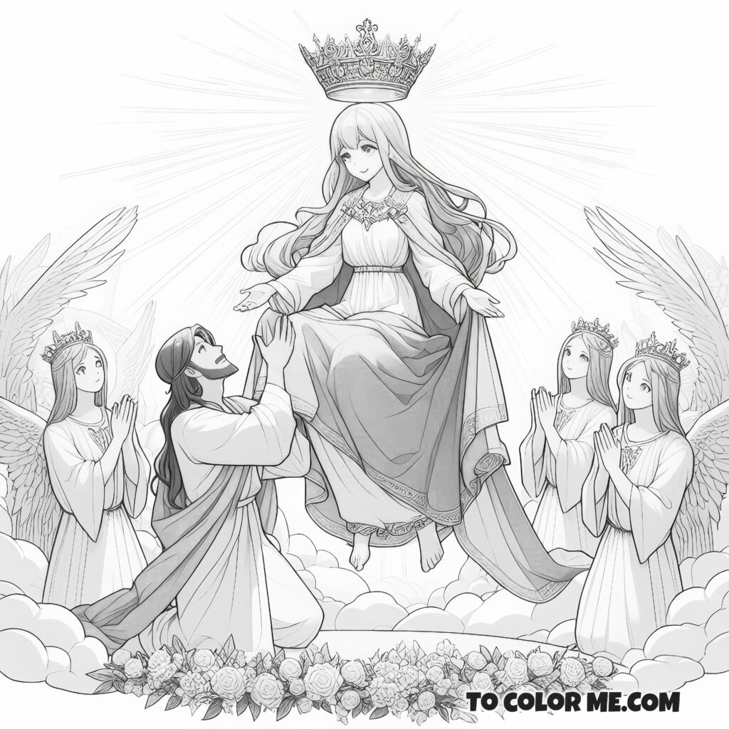 Queen of Families: Blessed Mother Coloring Sheet