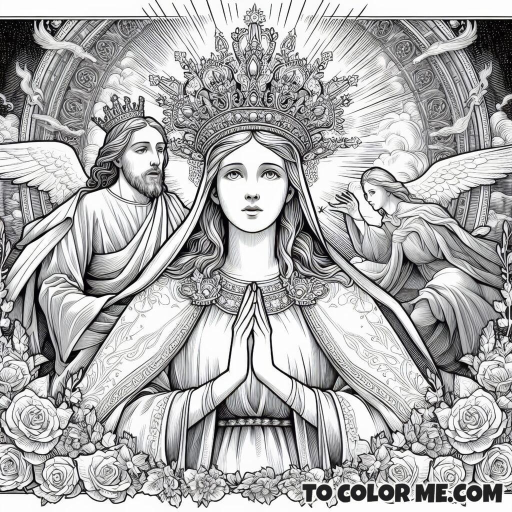 Heavenly Queen Mother: Queenship Coloring Page