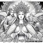 Heavenly Queen Mother: Queenship Coloring Page