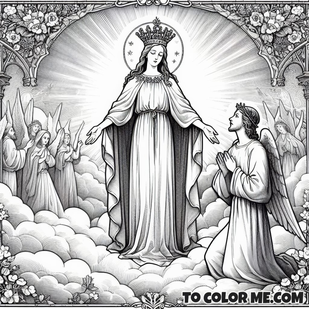 Mary's Royal Splendor: Queenship Coloring Activity