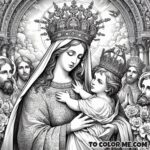 Blessed Virgin's Majesty: Catholic Coloring Page